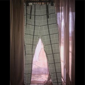 Plaid Black & White Pants